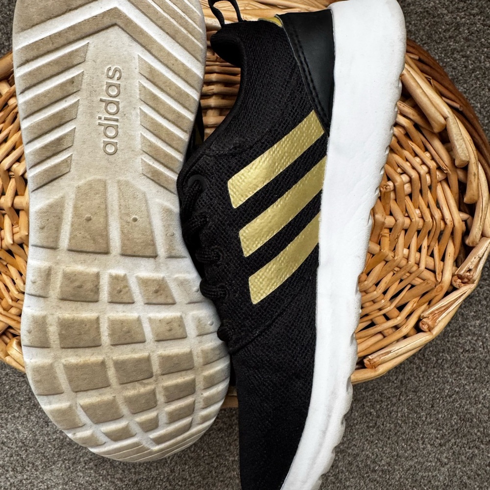 Black and Gold Athletic Sneakers-Adidas - Picture 5 of 6